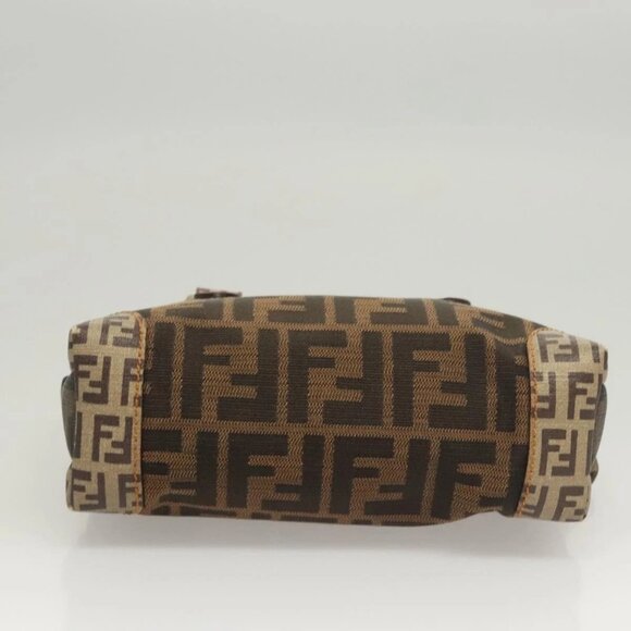 FENDI Zucca Canvas Zucchino Canvas Hand Bag 2way Brown Black beige - Picture 5 of 16